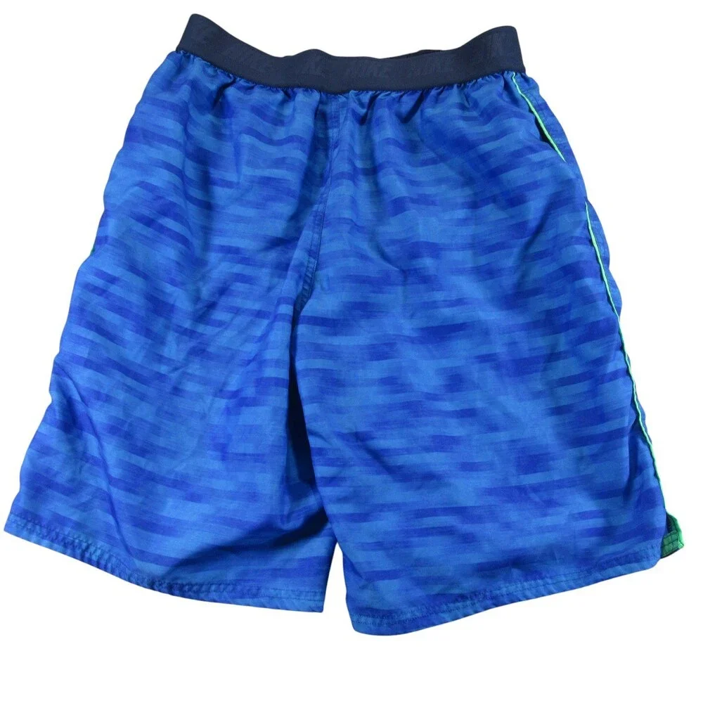 Nike Mens Swim Trunks L x 10‎ Blue 100% Polyester Drawstring Mesh Lined